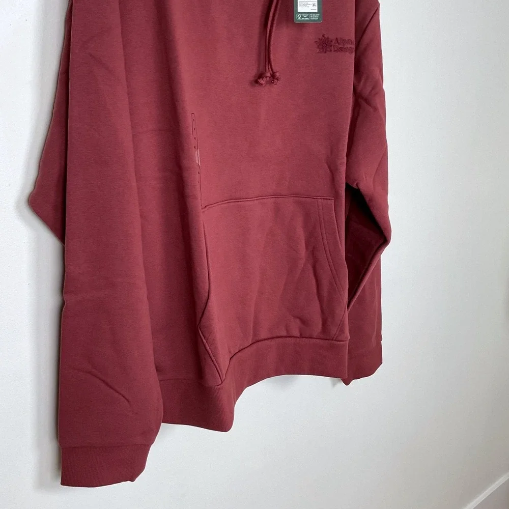 Alpine Design Mens XL Pre-Wash Hike Hoodie Dark Auburn‎ Pullover Sweatshirt NWT